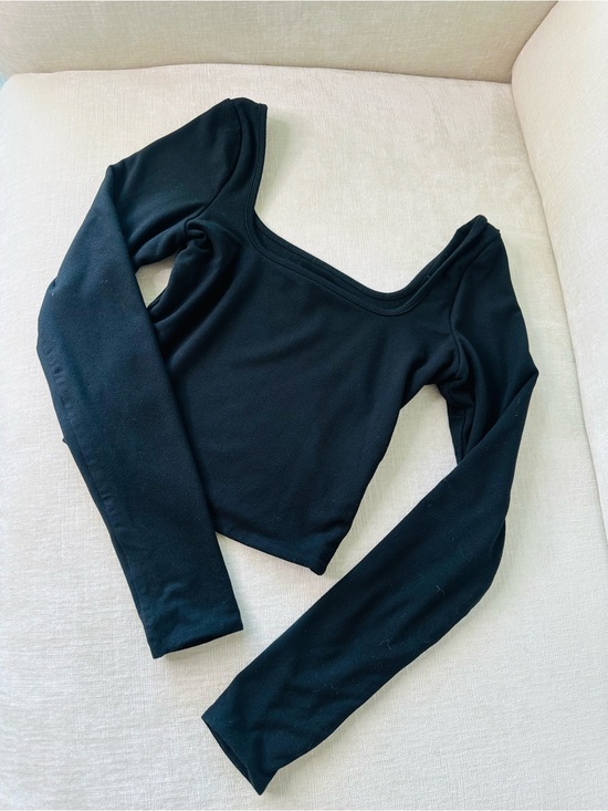 Oh Polly Tops - OH POLLY Black Long-Sleeve Scoop Neck Women's Top UK 6 US 2
